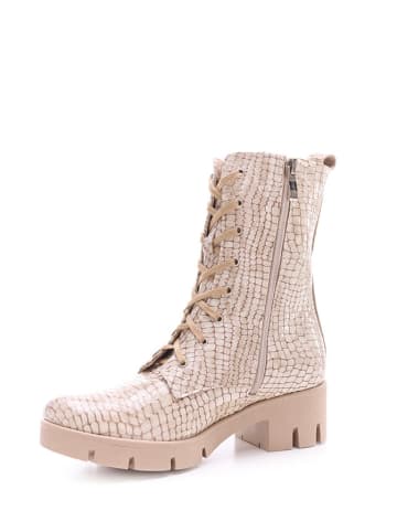 BOSCCOLO Leder-Boots in Beige/ Bunt