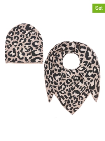 Zwillingsherz 2tlg. Accessoire-Set "Leo" in Beige/ Schwarz