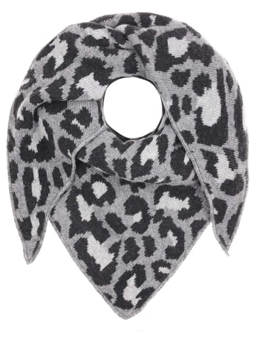 Zwillingsherz Sjaal "Leo" grijs/wit/zwart - (L)110 x (B)76 cm