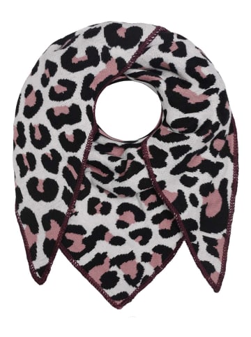 Zwillingsherz Sjaal "Leo" wit/zwart/bruin - (L)110 x (B)76 cm