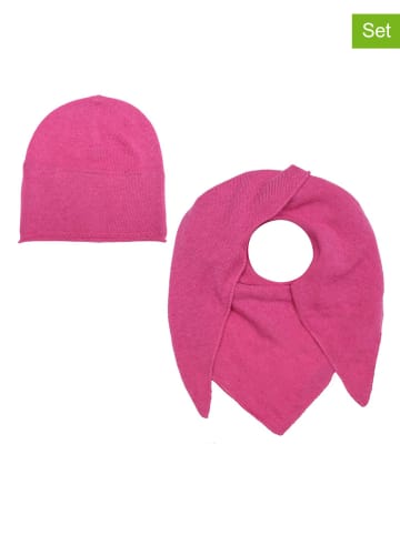 Zwillingsherz 2-delige winteraccessoireset roze