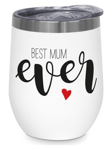 ppd Edelstahl-Thermobecher "Best Mum Ever" in Weiß - 350 ml