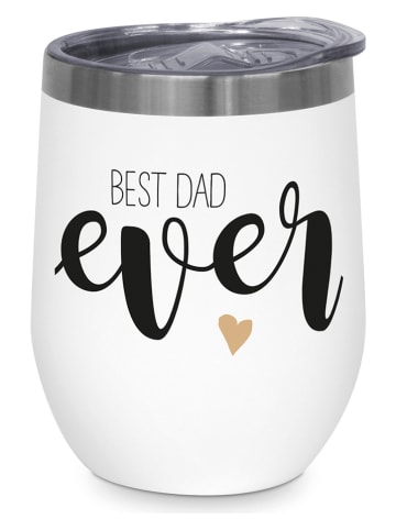 ppd Edelstahl-Thermobecher "Best Dad Ever" in Weiß - 350 ml