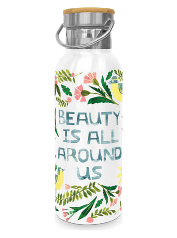 ppd Edelstahl-Thermoflasche "Beauty is around" in Weiß/ Bunt - 500 ml