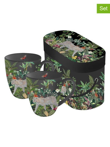 ppd 2er-Set: Jumbotassen "Panthera" in Schwarz/ Grün - 350 ml