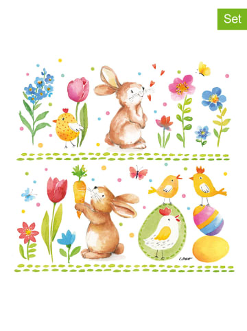 ppd Serwetki (40 szt.) "Rabbits at work" w kolorze białym ze wzorem