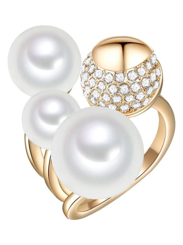 Yamato Pearls Pozłacany pierścionek z perłami