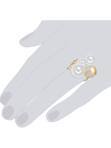 Yamato Pearls Pozłacany pierścionek z perłami