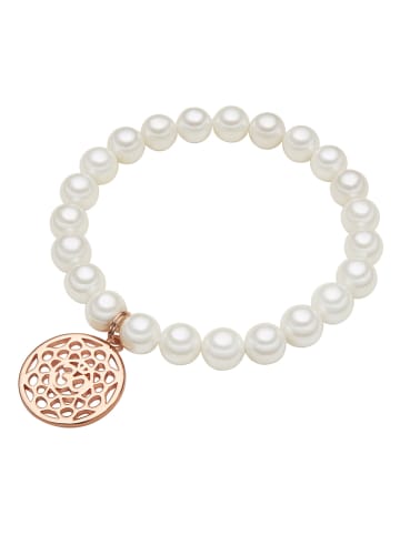 Perldesse Perlen-Armband mit Anhänger in Weiß