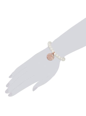 Perldesse Perlen-Armband mit Anhänger in Weiß