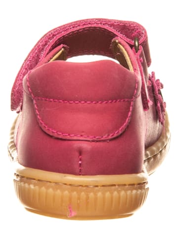 POM POM Leren ballerina's met bandje roze