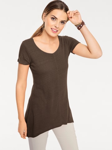 Heine Zijden shirt donkerbruin