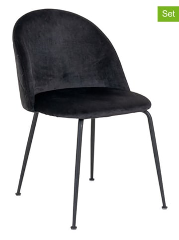 House Nordic 2-delige set: stoelen zwart - (B)52 x (H)51 x (D)78 cm