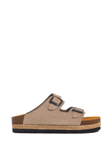 Moosefield Leder-Pantoletten in Beige