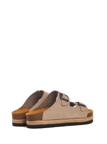 Moosefield Leder-Pantoletten in Beige