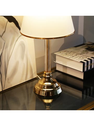 Opviq Tafellamp "Ayd" wit/goudkleurig - (H)45 cm