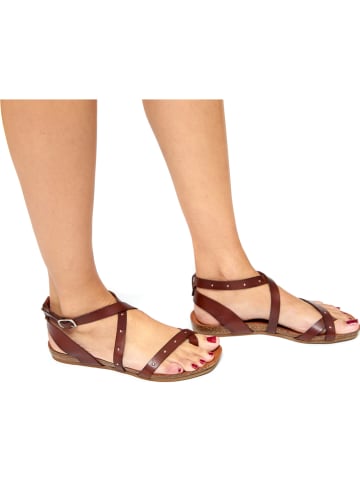 CLKA Skórzane sandały w kolorze jasnobrązowym