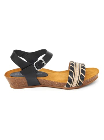 CLKA Leren sleehaksandalen zwart