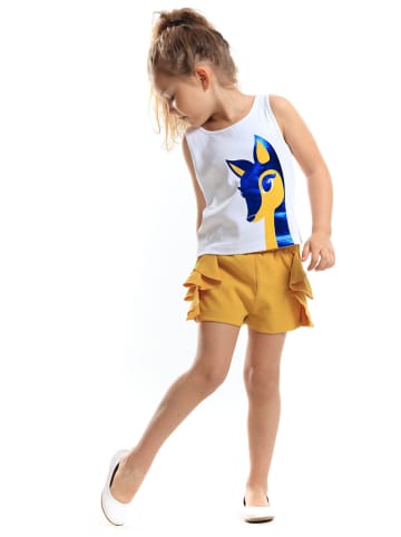 Denokids 2-delige outfit wit/geel