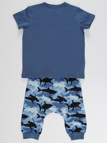Denokids 2-delige outfit "Shark" blauw