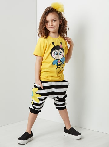 Denokids 2-delige outfit "Bee Maya" geel/zwart/wit