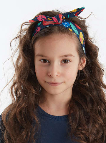 Denokids Opaska "Flowers" w kolorze granatowym ze wzorem