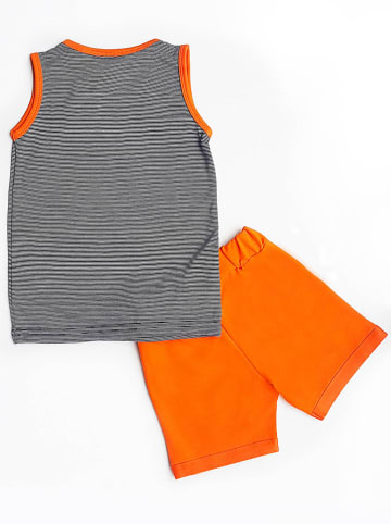 Denokids 2-delige outfit "Anchor" grijs/oranje