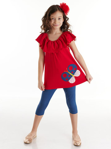 Deno Kids 2tlg. Outfit "Butterfly" in Rot/ Blau