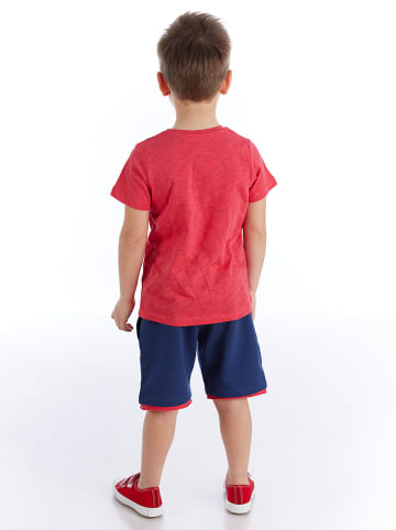 Denokids 2-delige outfit "Pirate Dino" rood/donkerblauw