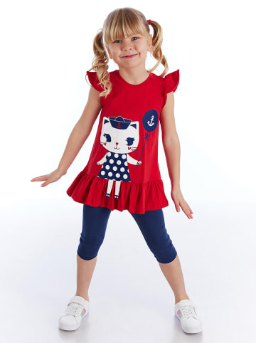 Denokids 2-delige outfit "Sailor Cat" rood/donkerblauw