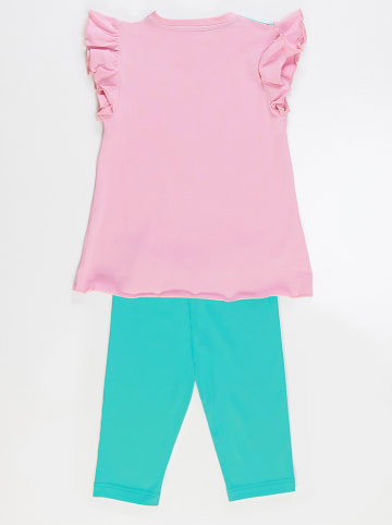 Denokids 2-delige outfit "Bunny" lichtroze/turquoise