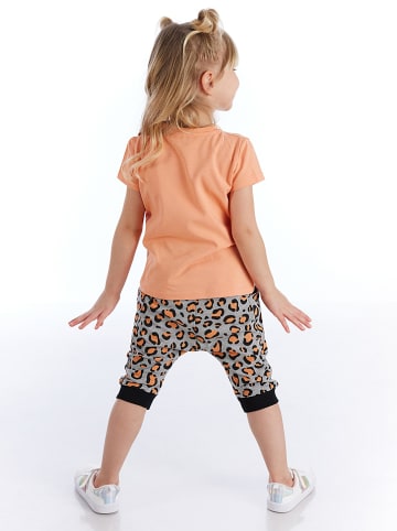 Denokids 2tlg. Outfit "Leopard" in Orange/ Grau