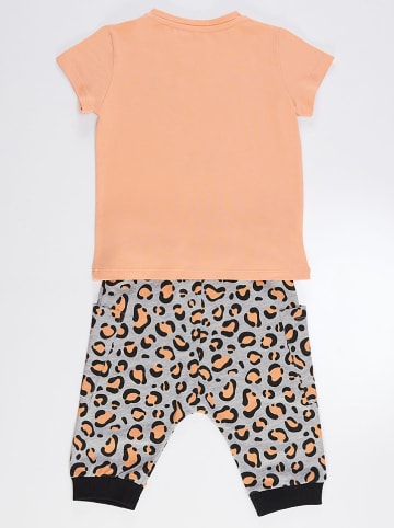 Denokids 2tlg. Outfit "Leopard" in Orange/ Grau