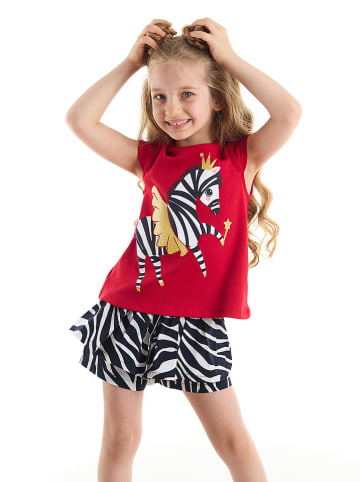 Deno Kids 2-częściowy zestaw "Ballet Zebra" w kolorze czarno-czerwonym