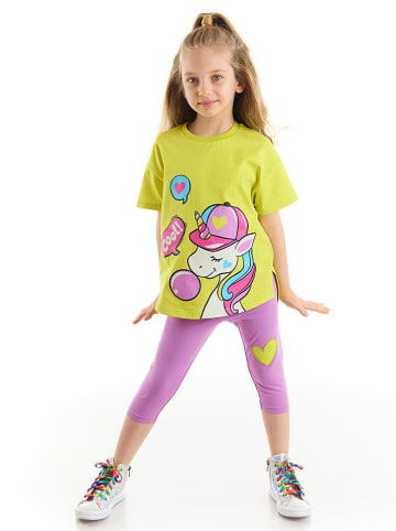 Denokids 2tlg. Outfit "Cool Unicorn" in Gelb/ Lila