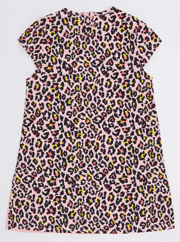 Denokids Sukienka "Leopard" w kolorze czarno-jasnoróżowym