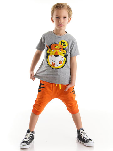 Denokids 2-częściowy zestaw "Yoo Tiger" w kolorze szaro-pomarańczowym
