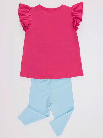 Denokids 2-delige outfit "Whitecat" roze/lichtblauw