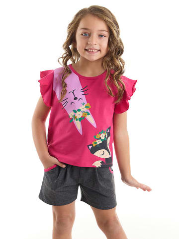 Denokids 2tlg. Outfit "Cute Friends" in Pink/ Anthrazit