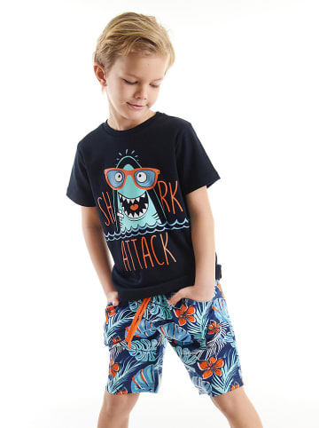 Denokids 2-delige outfit "Shark Attack" zwart/blauw