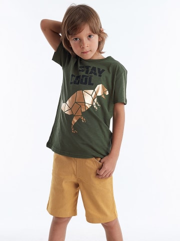 Deno Kids 2tlg. Outfit "Cool T-Rex" in Khaki/ Beige