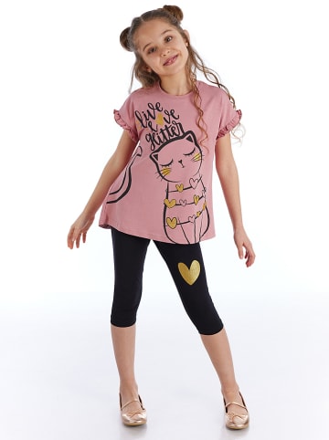 Deno Kids 2tlg. Outfit "Love Cats" in Rosa/ Schwarz
