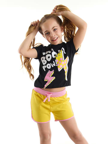 Denokids 2-delige outfit "Boom" zwart/geel