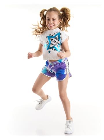 Denokids 2-delige outfit "Blue Star" wit/blauw/paars