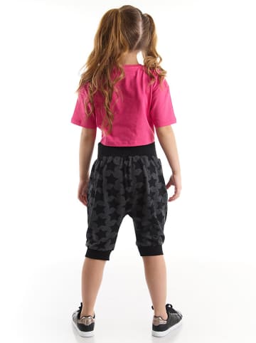 Denokids 2-delige outfit "R&R" roze/antraciet