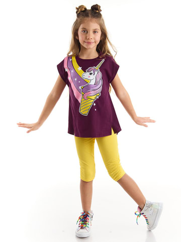 Denokids 2-delige outfit "Unicone" paars/geel