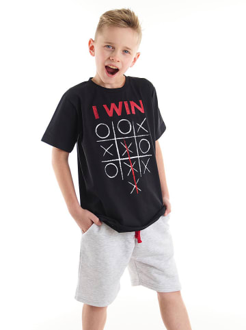 Denokids 2-częściowy zestaw "I Win" w kolorze szaro-czarnym
