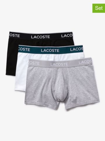Lacoste Bokserki (3 pary) w kolorze białym, czarnym i jasnoszarym