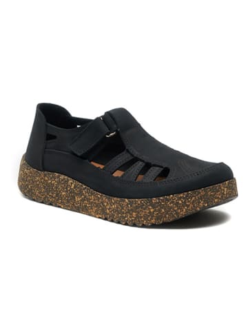 Comfortfusse Leder-Slipper in Schwarz
