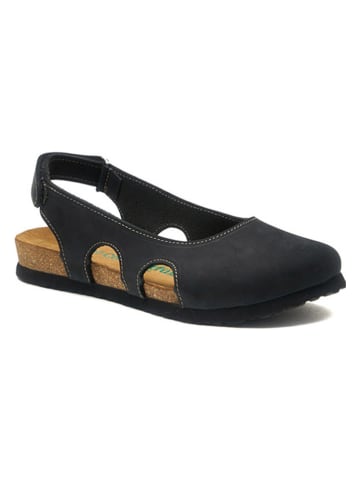 Comfortfusse Leder-Ballerinas in Schwarz